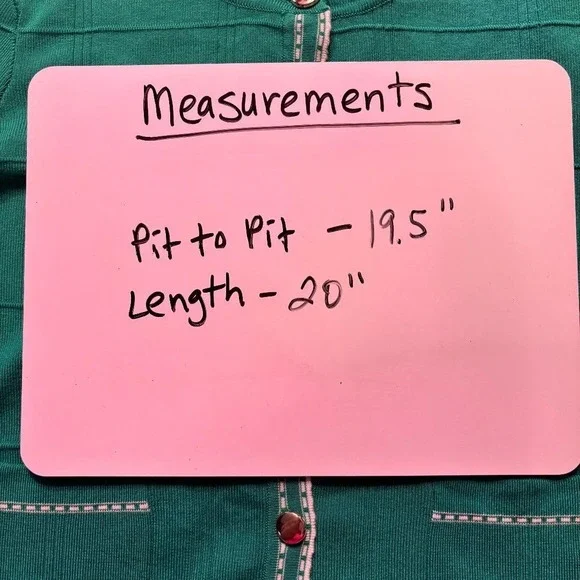 Adrianna Papell Button up Sweater Top Cropped Green Women's Size S Preppy - Picture 6 of 7